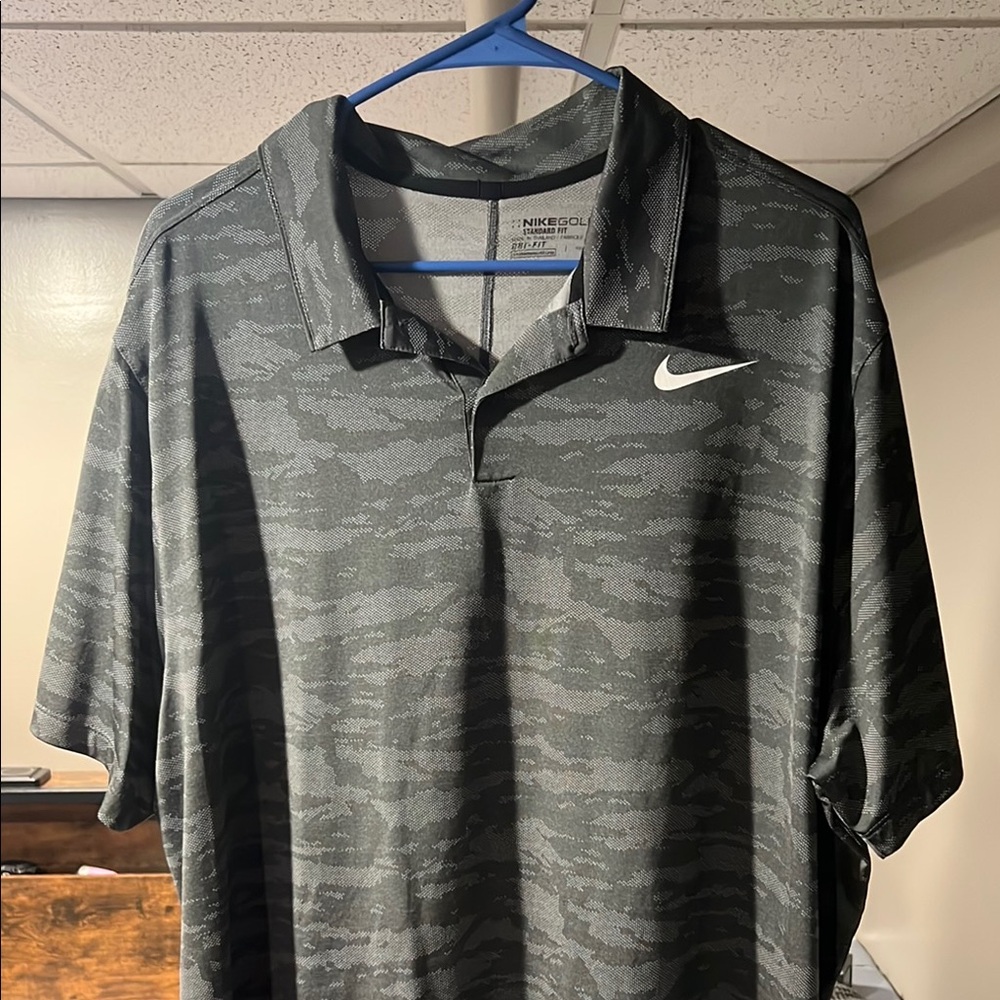 Nike Men's Black Camo Polo Shirt